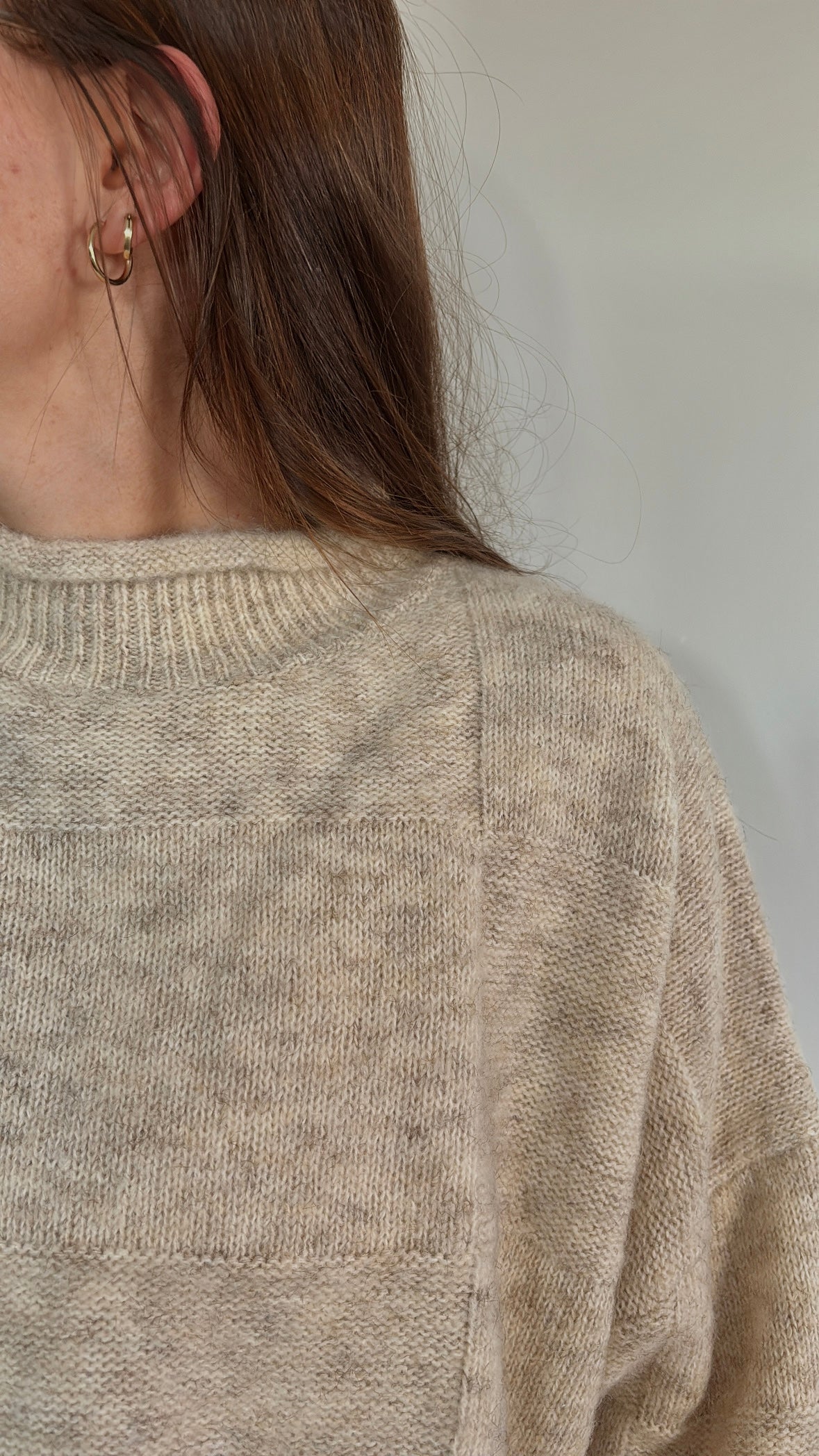 oat patchwork sweater