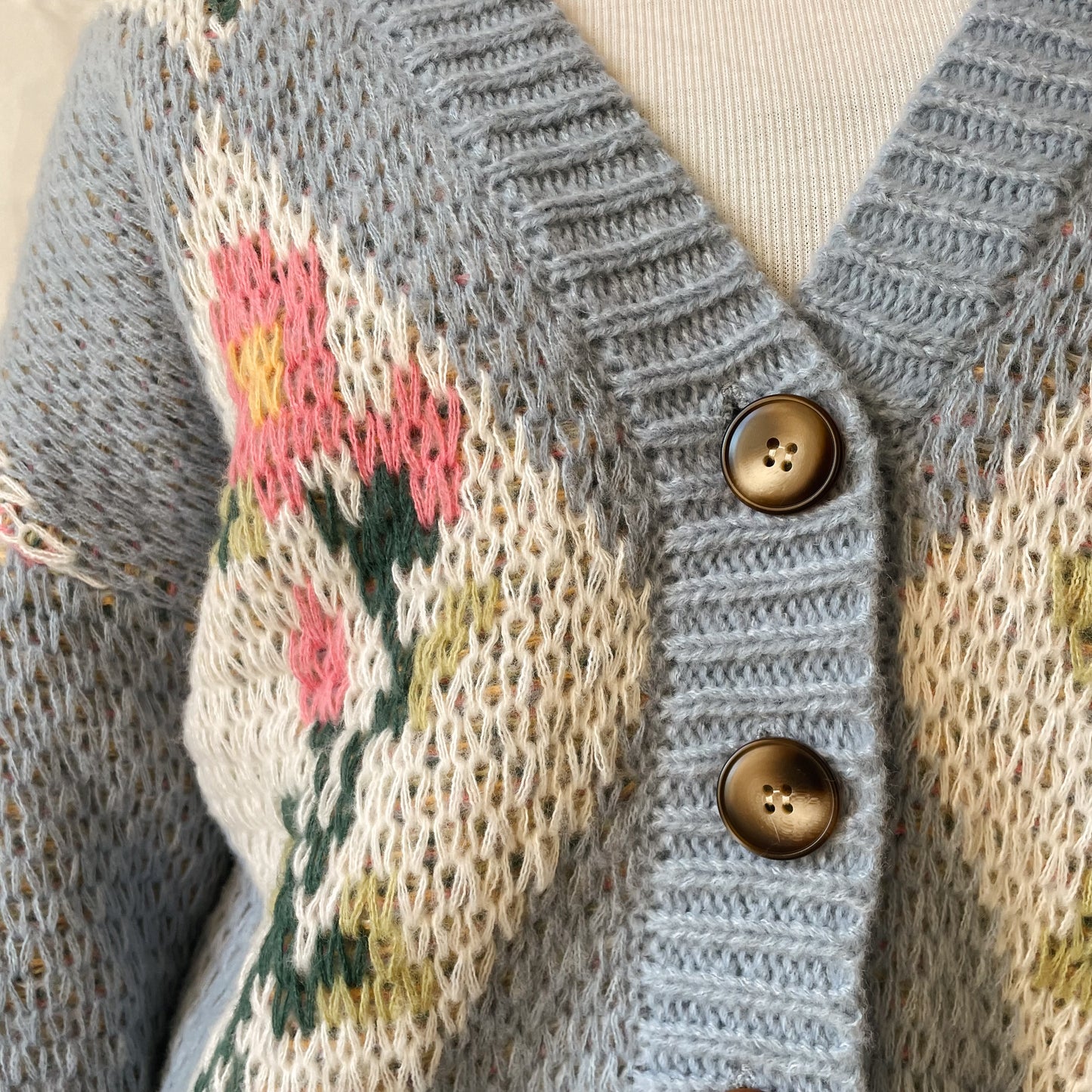 chunky floral cardigan