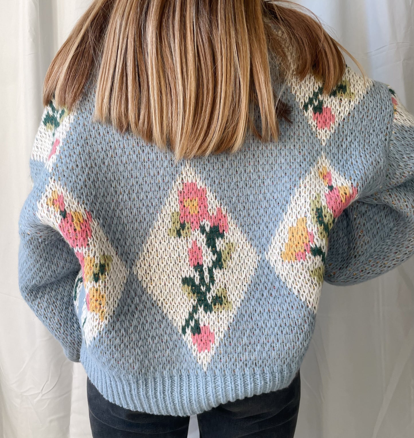 chunky floral cardigan