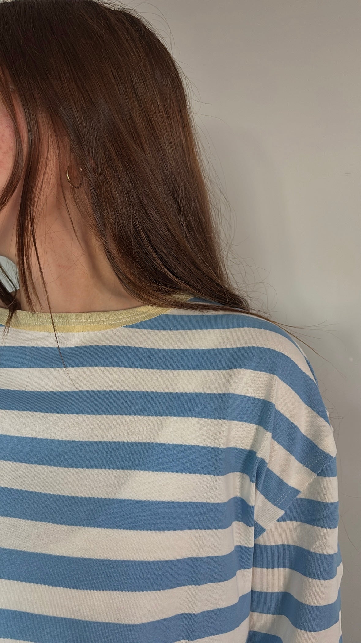 blue + white striped long sleeve