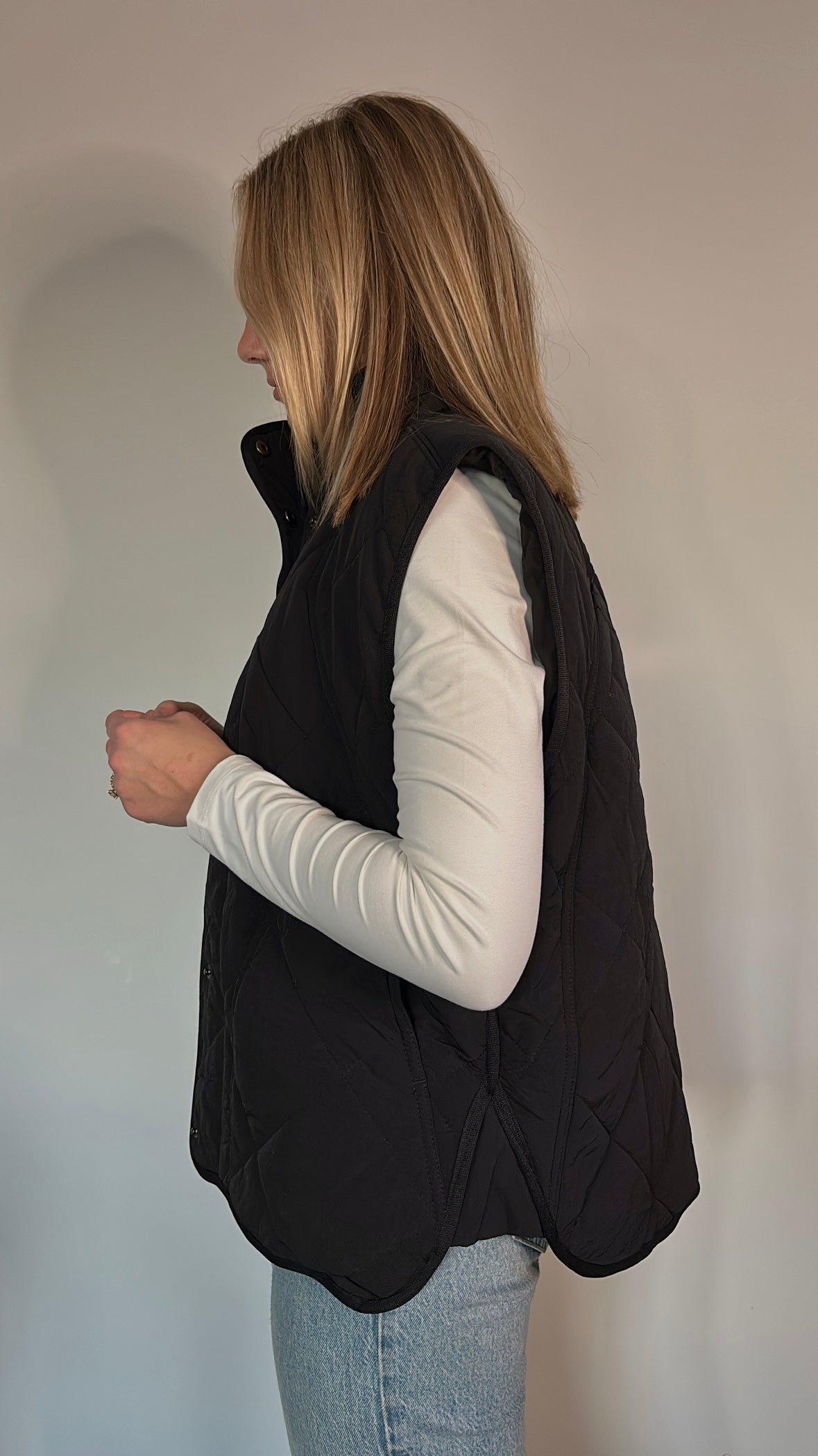 black quilted vest