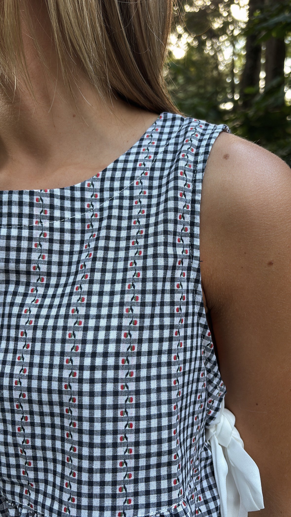 gingham peplum top