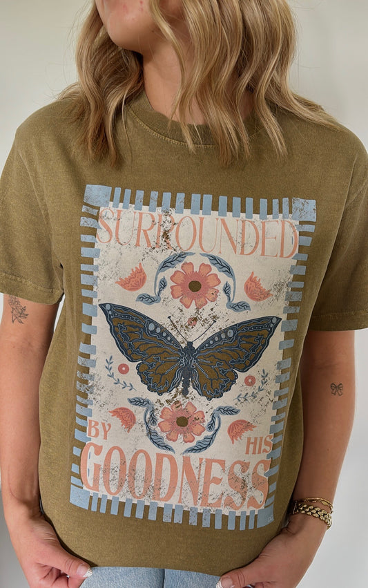 surrounded by his goodness tee