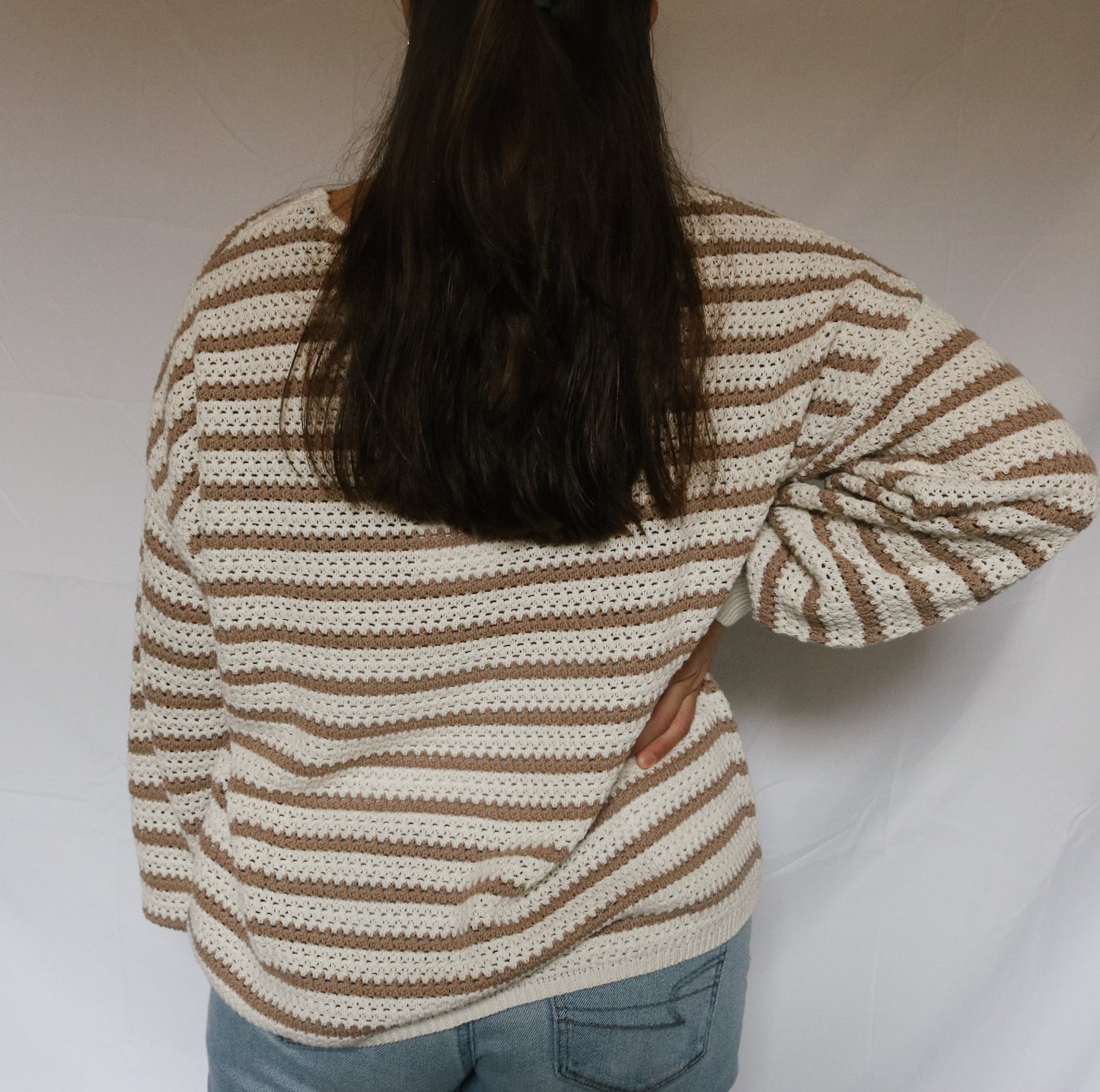 striped knit sweater