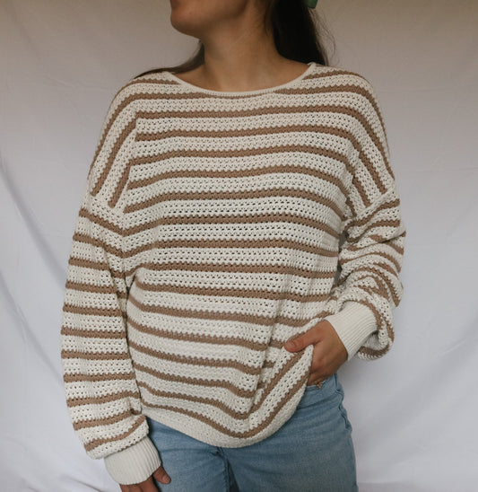 striped knit sweater