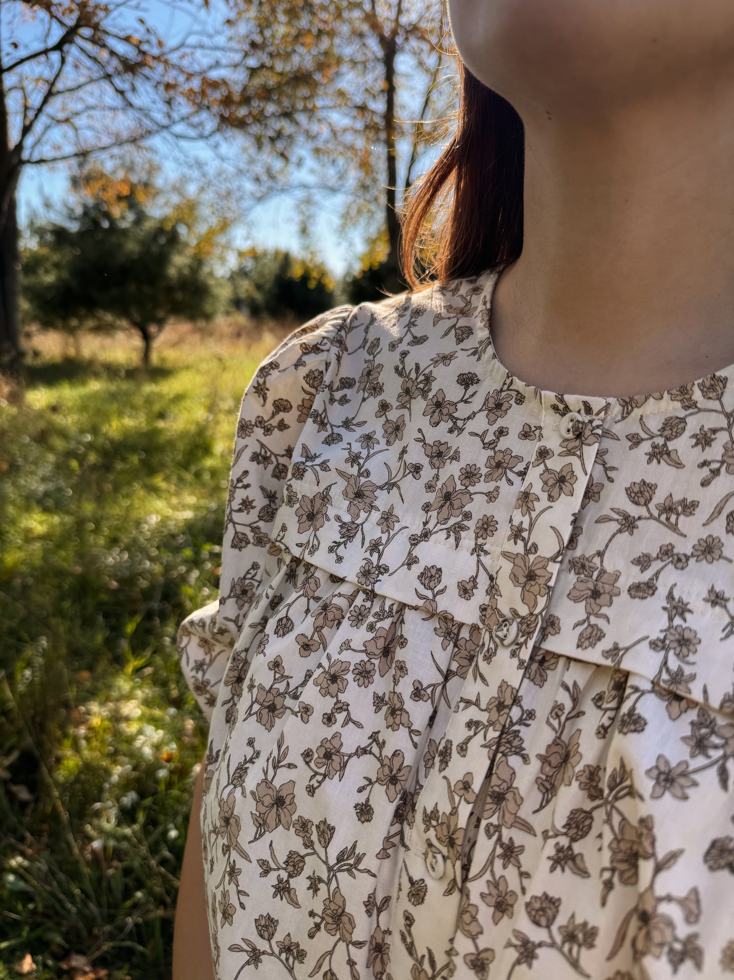 floral button-up blouse