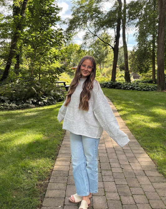 patchwork grey sweater