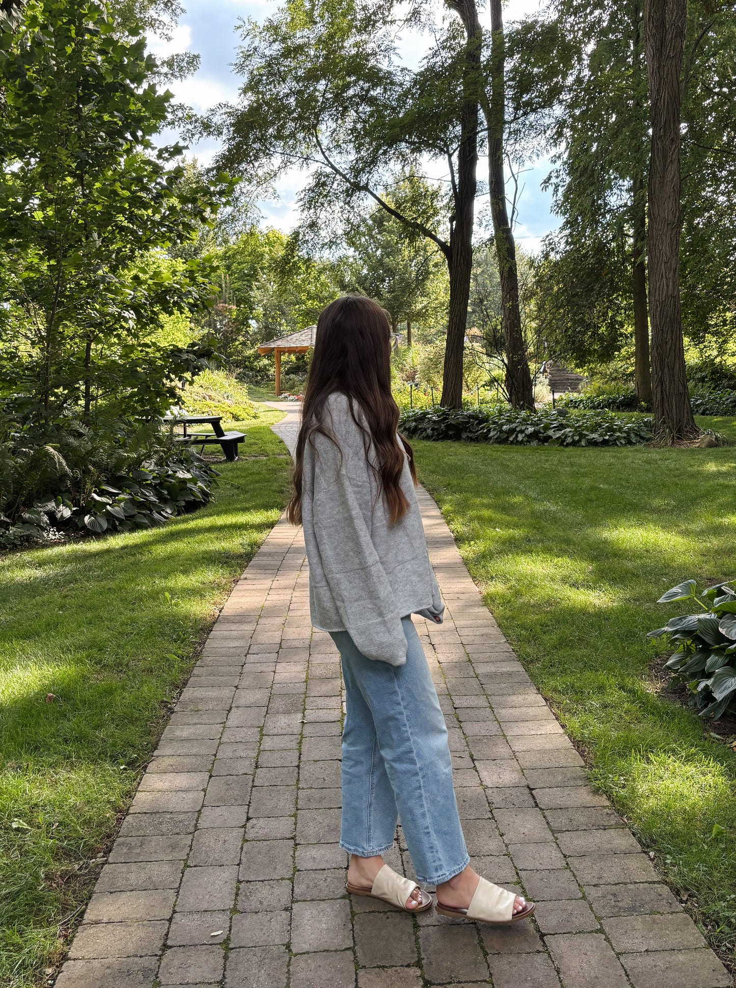 patchwork grey sweater