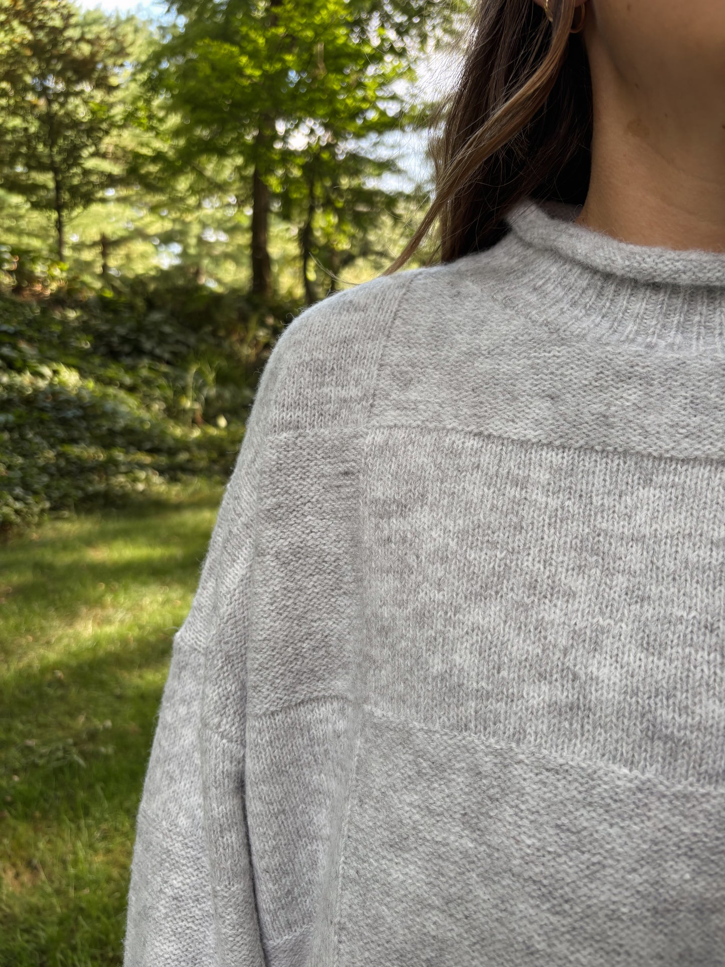 patchwork grey sweater
