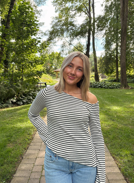 long sleeve stripe top
