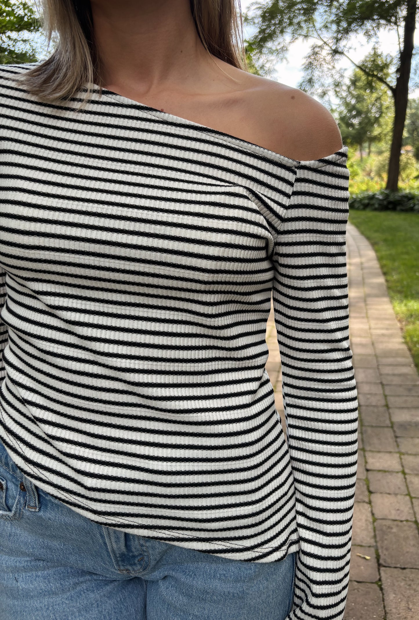 long sleeve stripe top