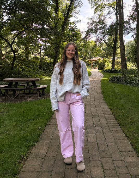 pink striped pants