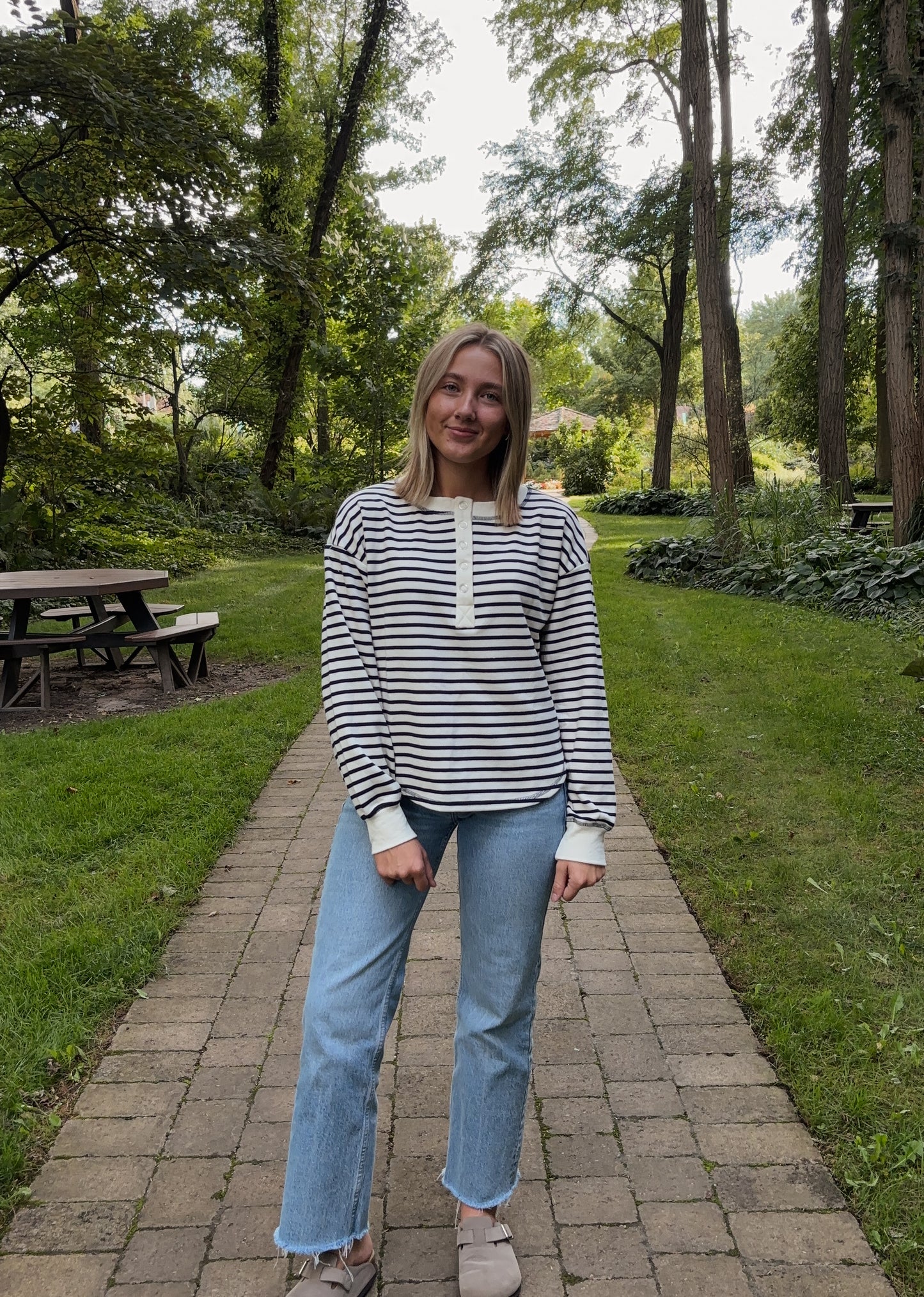 striped long-sleeve henley