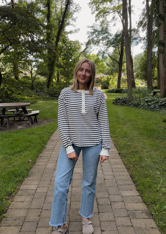 striped long-sleeve henley