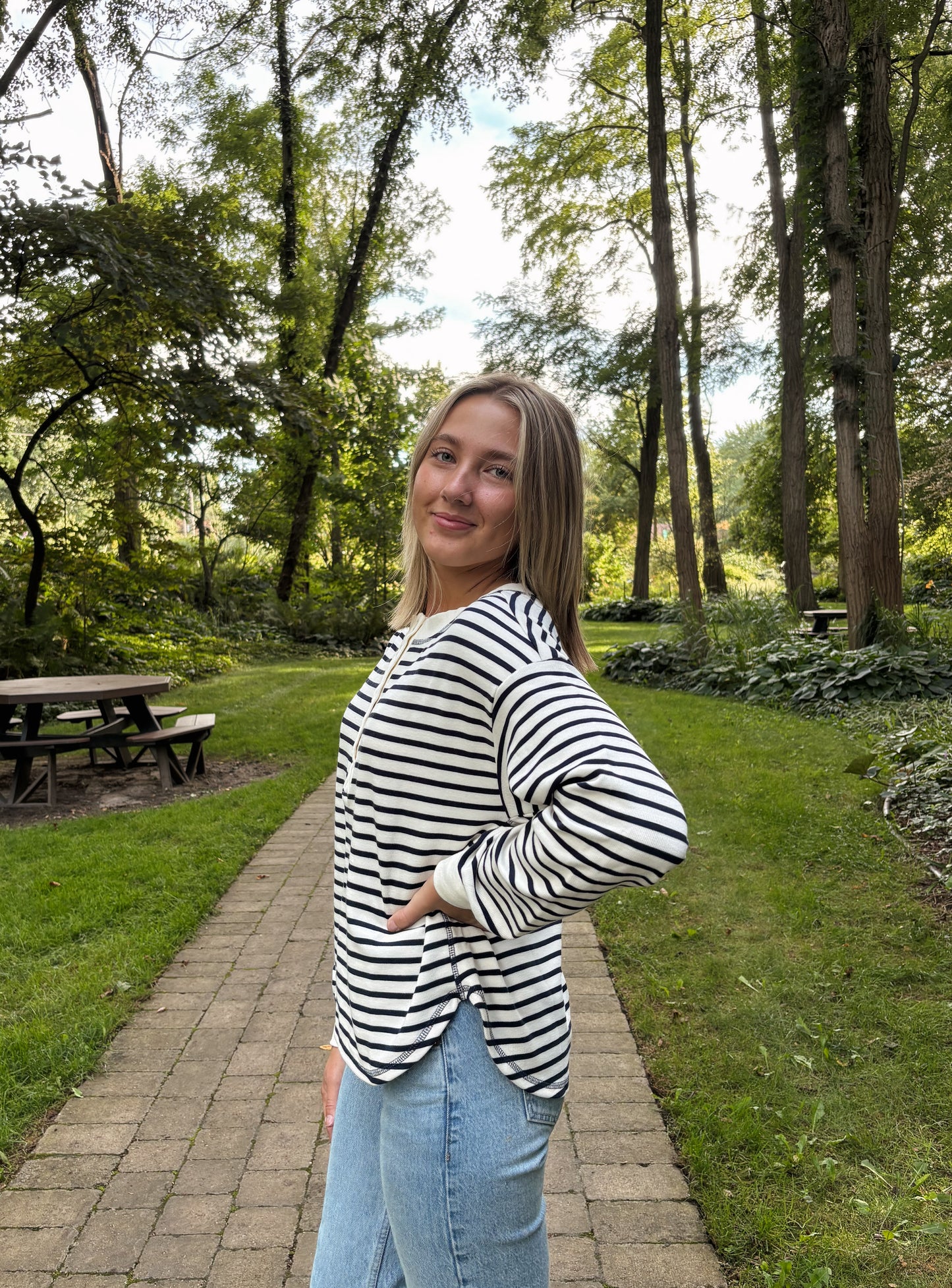 striped long-sleeve henley