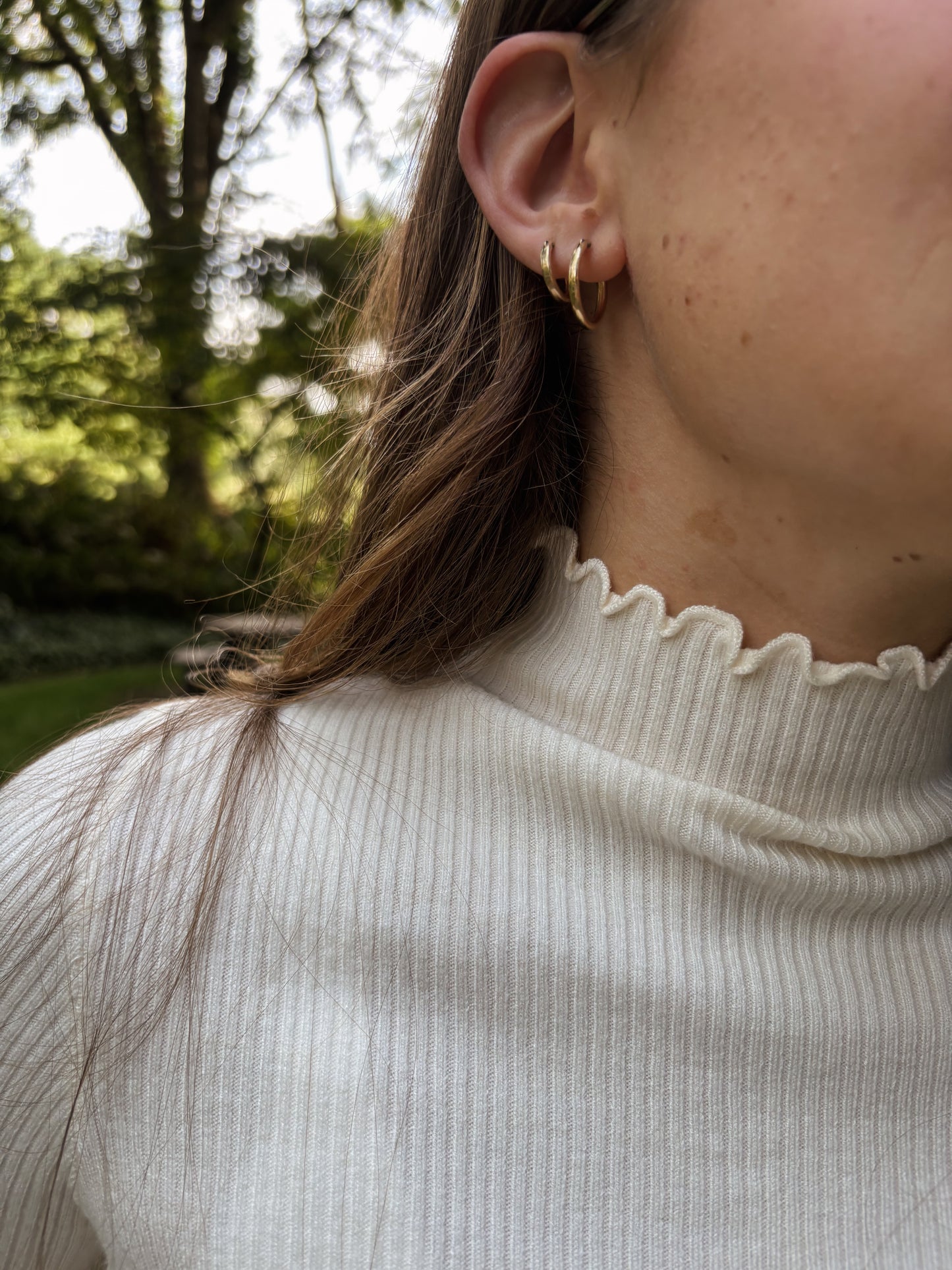 cream ribbed mock neck
